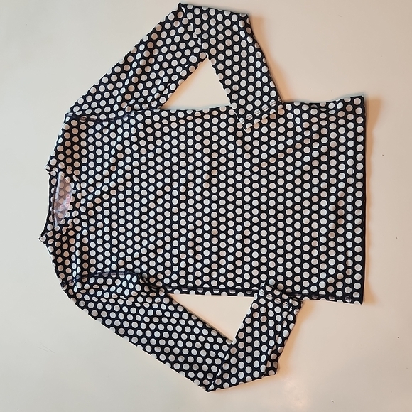 J Crew Crewcuts navy blue white polka dot long sleeve swim rashguard 12 - Picture 1 of 8